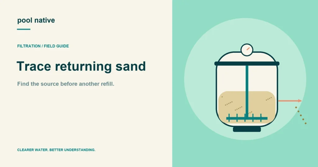 Trace returning sand: original Pool Native explanatory illustration.