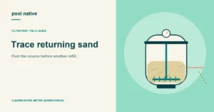 Trace returning sand: original Pool Native explanatory illustration.