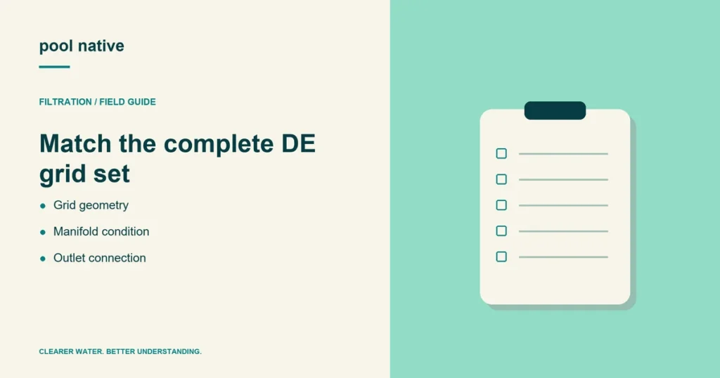 Match the complete DE grid set. Grid geometry; Manifold condition; Outlet connection. Conceptual illustration.