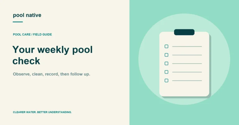 Your weekly pool check: original Pool Native explanatory illustration.