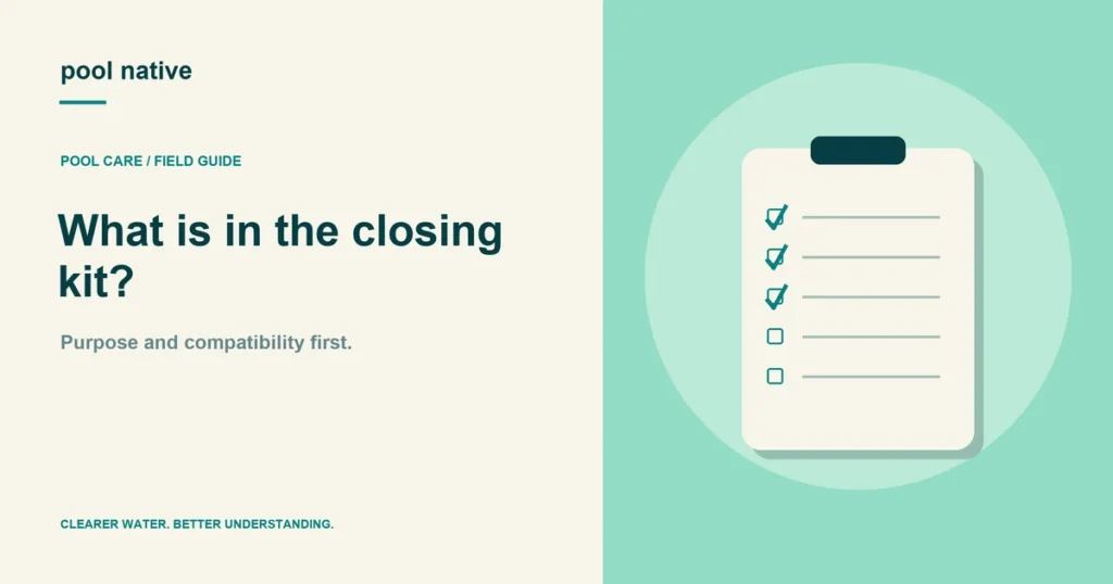 What is in the closing kit?. Purpose and compatibility first.