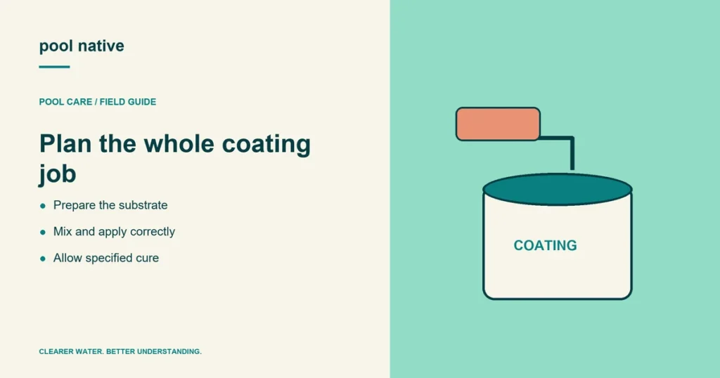 Plan the whole coating job. Prepare the substrate; Mix and apply correctly; Allow specified cure.