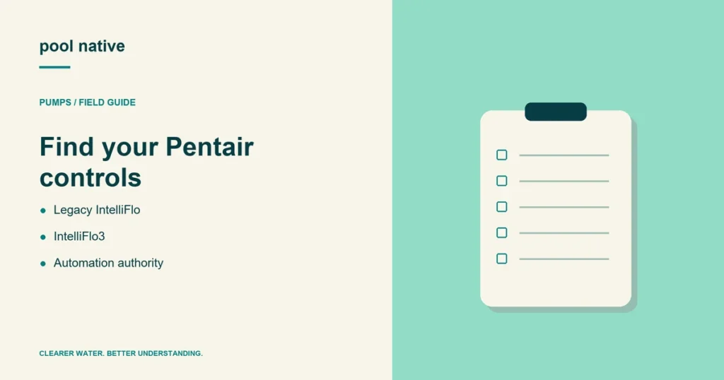 Find your Pentair controls. Legacy IntelliFlo; IntelliFlo3; Automation authority.