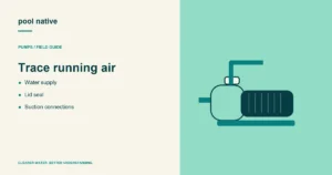 Trace running air. Water supply; Lid seal; Suction connections.