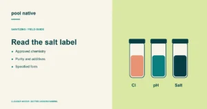 Read the salt label. Approved chemistry; Purity and additives; Specified form.