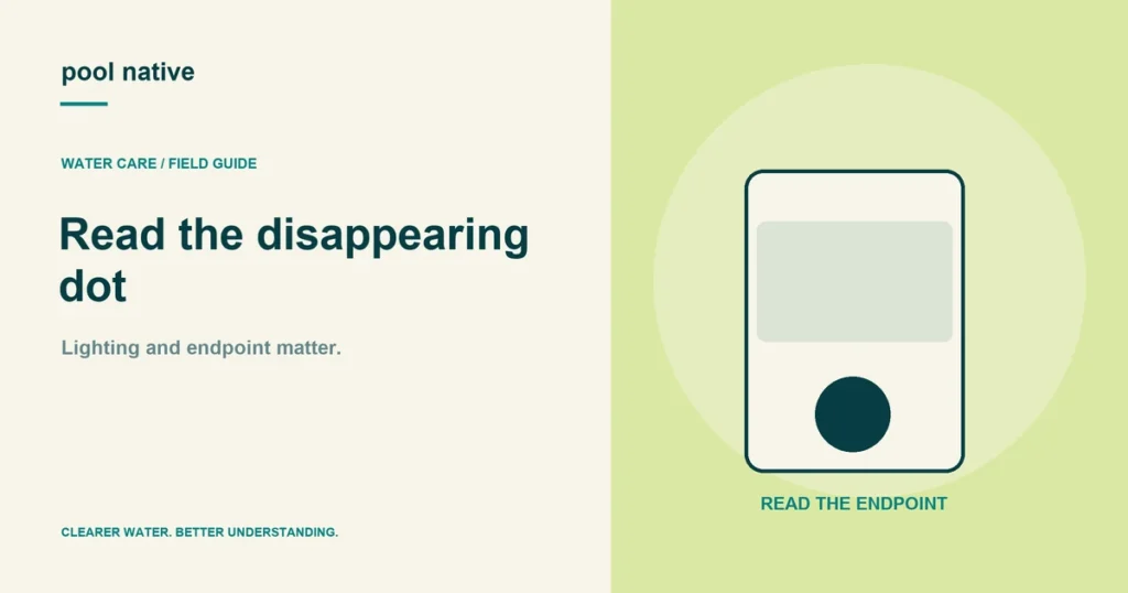 Read the disappearing dot. Lighting and endpoint matter.